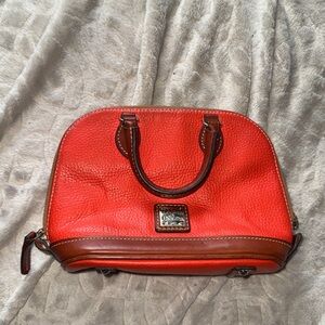 Dooney & Bourke Orange and Brown Leather Satchel